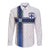 Custom Finland National Football Long Sleeve Button Shirt Pine Trees with Diamond Shapes - Wonder Print Shop
