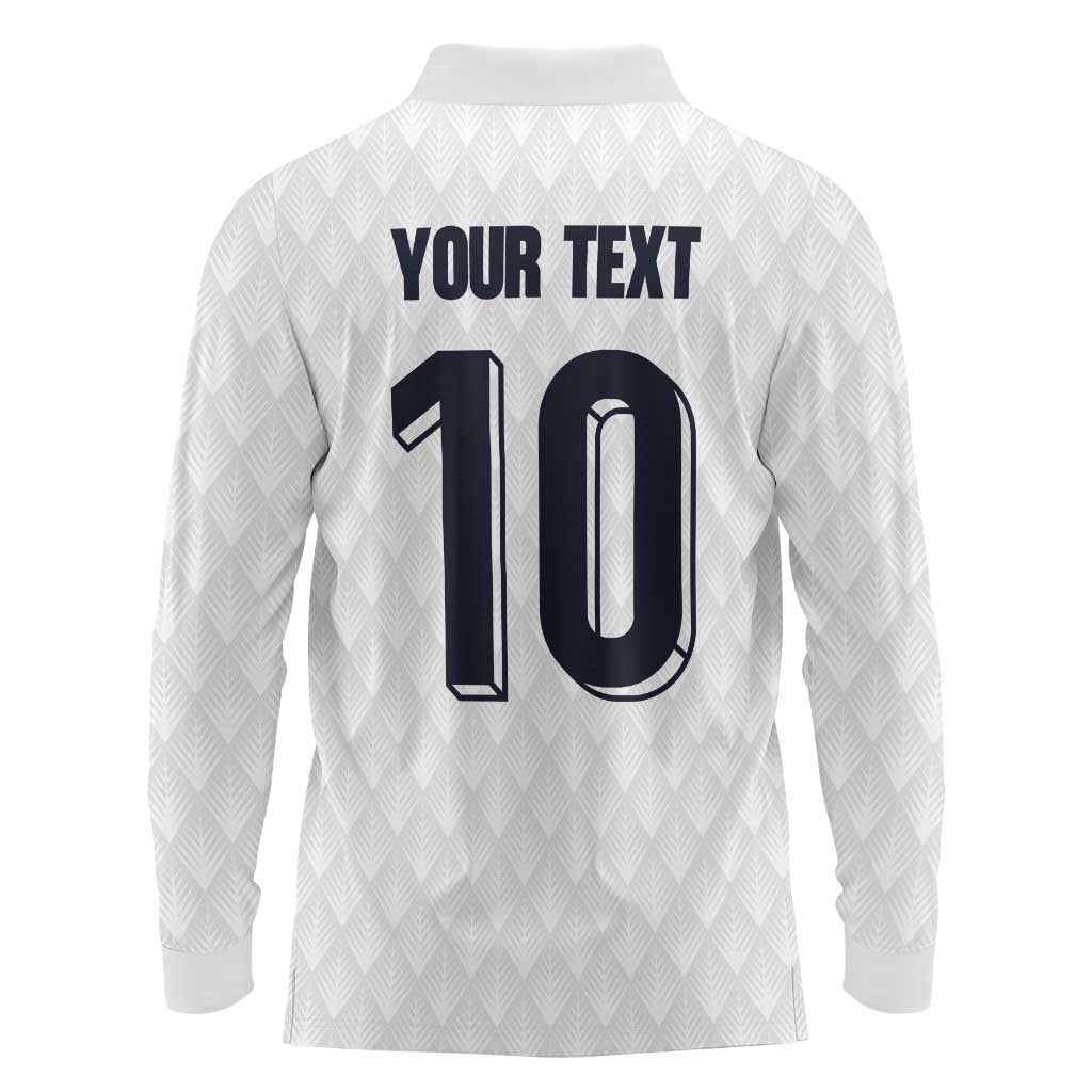 Custom Finland National Football Long Sleeve Polo Shirt Pine Trees with Diamond Shapes - Wonder Print Shop