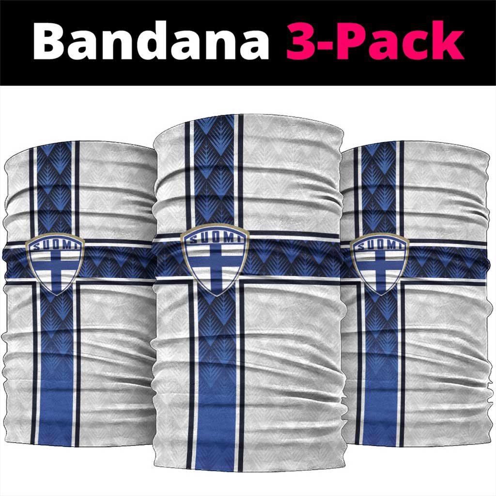 Finland National Football Neck Gaiter Pine Trees with Diamond Shapes - Wonder Print Shop