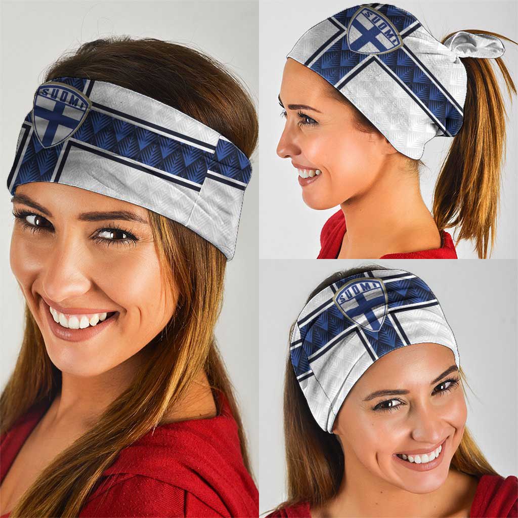 Finland National Football Neck Gaiter Pine Trees with Diamond Shapes - Wonder Print Shop