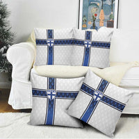 Finland National Football Pillow Cover Pine Trees with Diamond Shapes - Wonder Print Shop