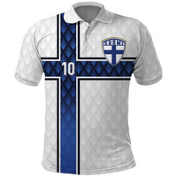 Custom Finland National Football Polo Shirt Pine Trees with Diamond Shapes - Wonder Print Shop