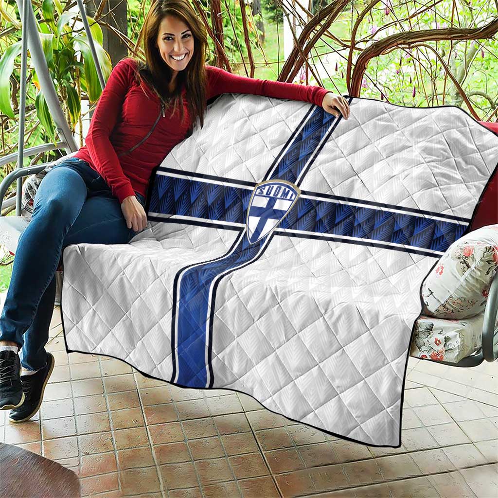 Finland National Football Quilt Pine Trees with Diamond Shapes - Wonder Print Shop