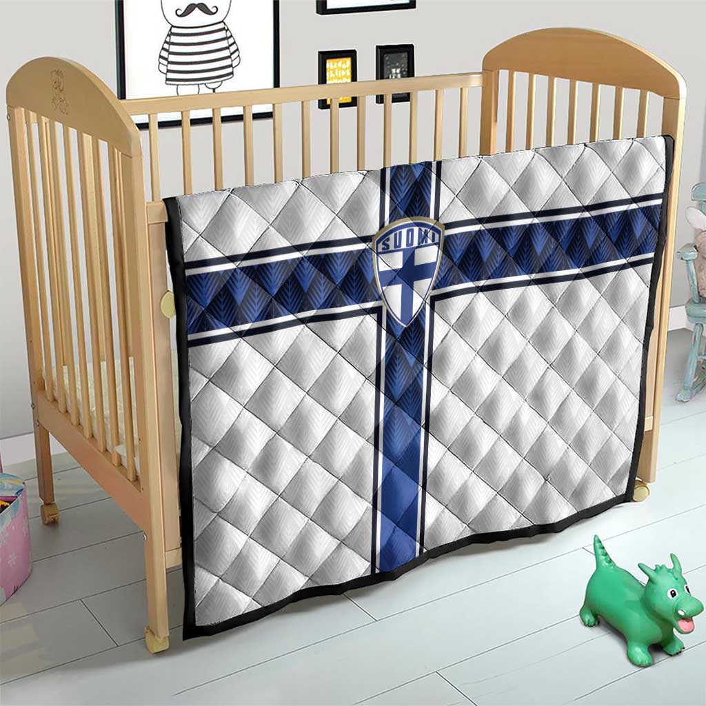 Finland National Football Quilt Pine Trees with Diamond Shapes - Wonder Print Shop