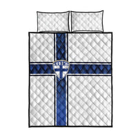 Finland National Football Quilt Bed Set Pine Trees with Diamond Shapes - Wonder Print Shop