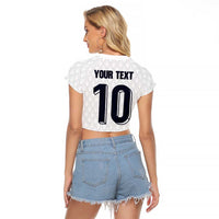 Custom Finland National Football Raglan Cropped T Shirt Pine Trees with Diamond Shapes - Wonder Print Shop