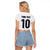 Custom Finland National Football Raglan Cropped T Shirt Pine Trees with Diamond Shapes - Wonder Print Shop