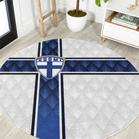 Finland National Football Round Carpet Pine Trees with Diamond Shapes - Wonder Print Shop