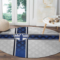 Finland National Football Round Carpet Pine Trees with Diamond Shapes - Wonder Print Shop