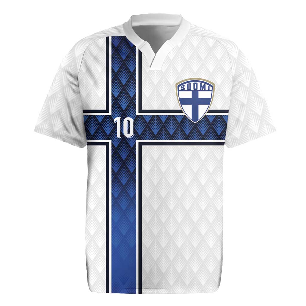 Custom Finland National Football Rugby Jersey Pine Trees with Diamond Shapes - Wonder Print Shop