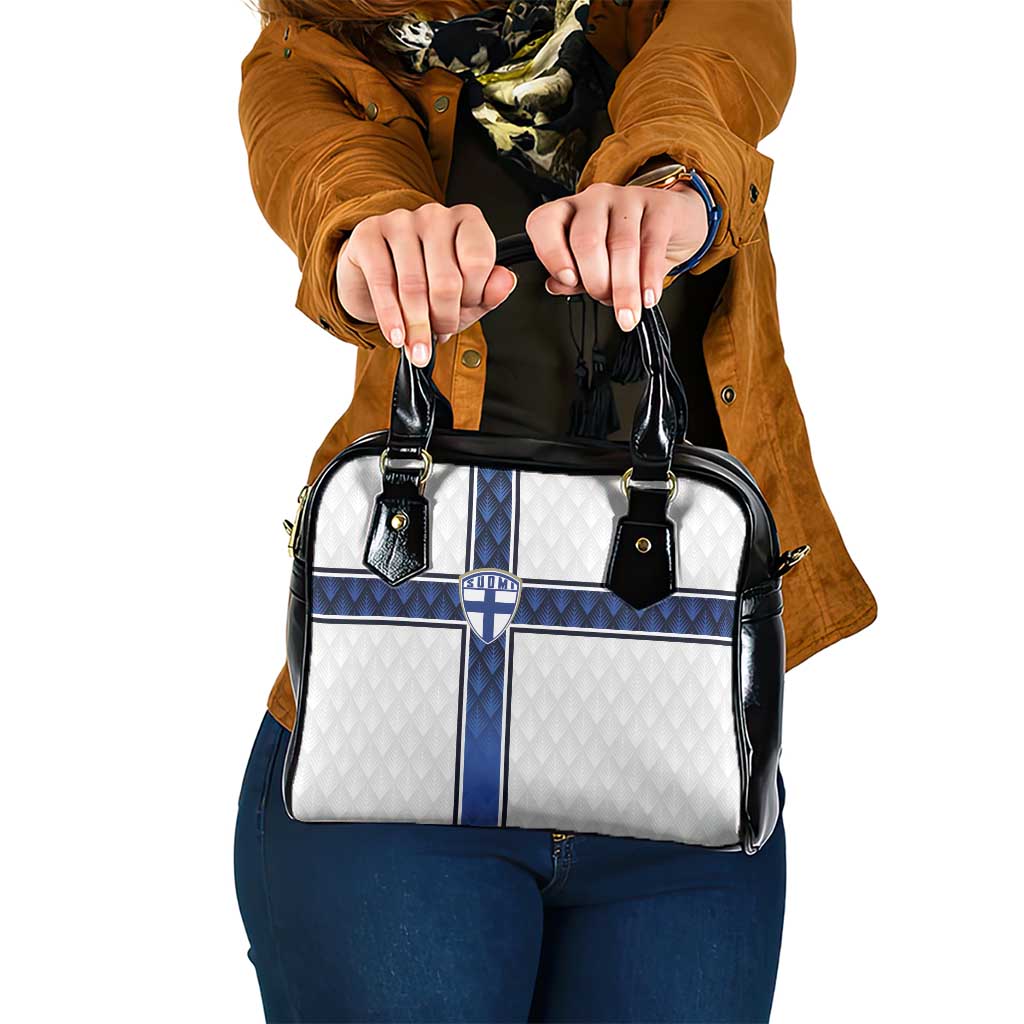 Finland National Football Shoulder Handbag Pine Trees with Diamond Shapes - Wonder Print Shop