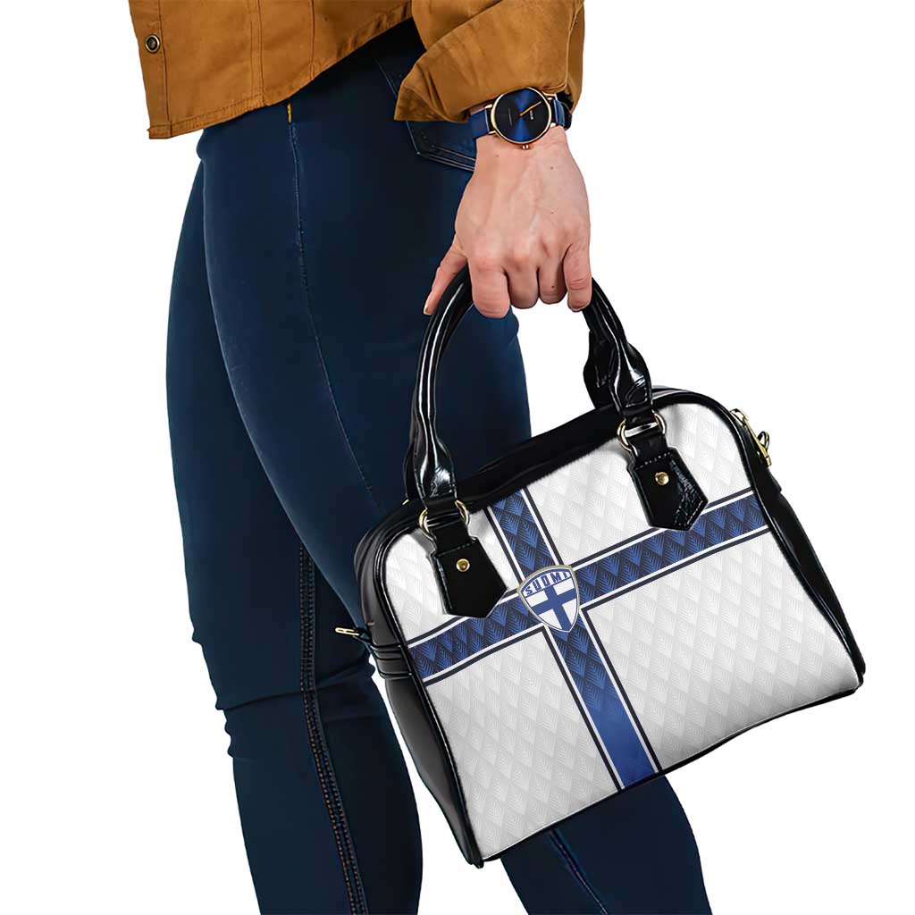 Finland National Football Shoulder Handbag Pine Trees with Diamond Shapes - Wonder Print Shop