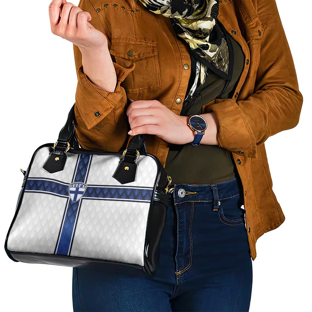 Finland National Football Shoulder Handbag Pine Trees with Diamond Shapes - Wonder Print Shop