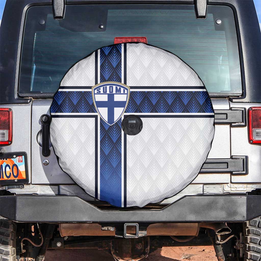Finland National Football Spare Tire Cover Pine Trees with Diamond Shapes - Wonder Print Shop