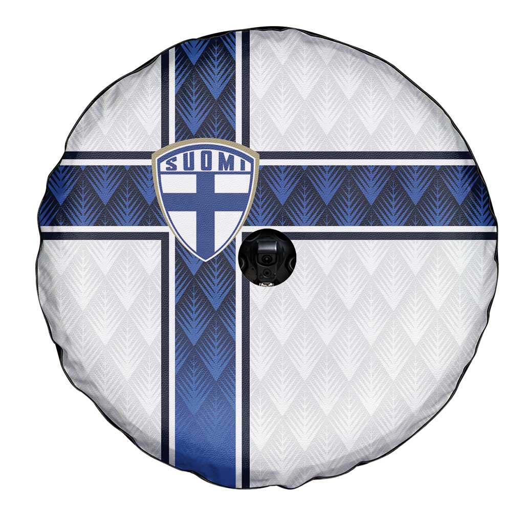 Finland National Football Spare Tire Cover Pine Trees with Diamond Shapes - Wonder Print Shop