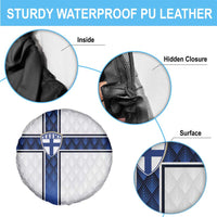 Finland National Football Spare Tire Cover Pine Trees with Diamond Shapes - Wonder Print Shop