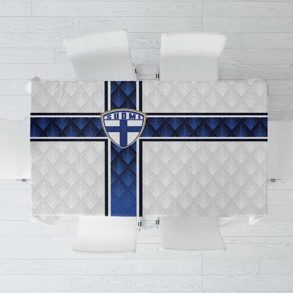 Finland National Football Tablecloth Pine Trees with Diamond Shapes - Wonder Print Shop