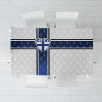 Finland National Football Tablecloth Pine Trees with Diamond Shapes - Wonder Print Shop