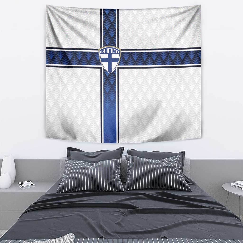 Finland National Football Tapestry Pine Trees with Diamond Shapes - Wonder Print Shop