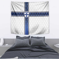 Finland National Football Tapestry Pine Trees with Diamond Shapes - Wonder Print Shop