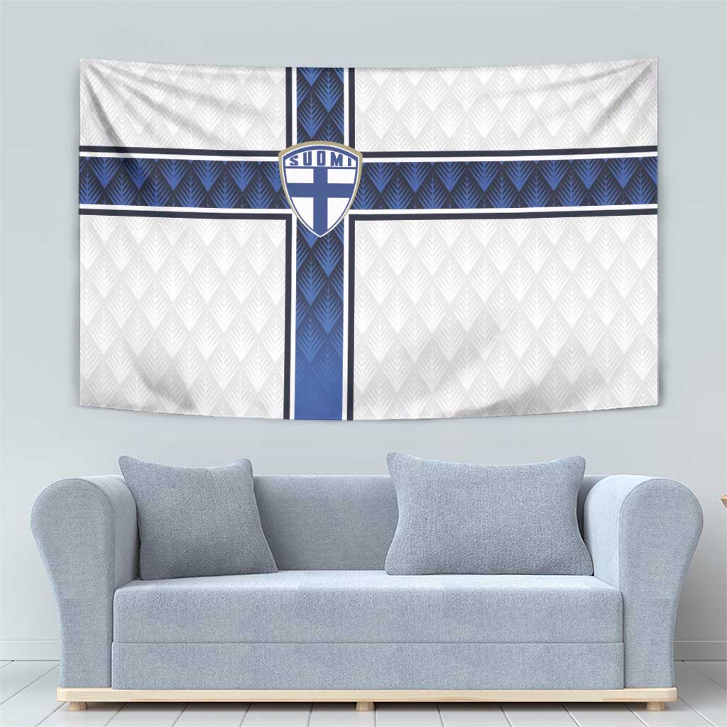 Finland National Football Tapestry Pine Trees with Diamond Shapes - Wonder Print Shop