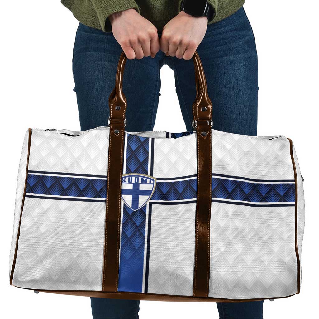 Finland National Football Travel Bag Pine Trees with Diamond Shapes - Wonder Print Shop