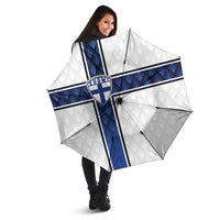 Finland National Football Umbrella Pine Trees with Diamond Shapes - Wonder Print Shop