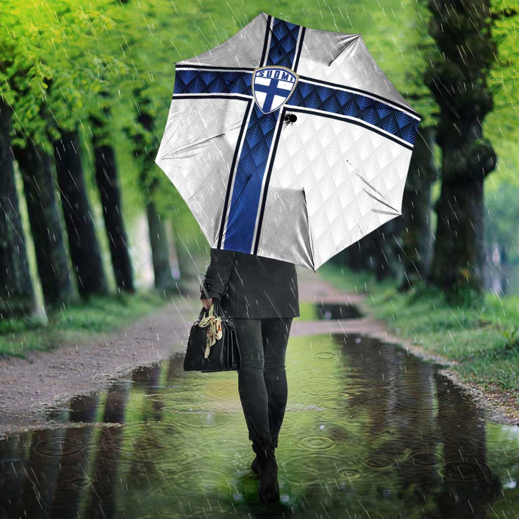 Finland National Football Umbrella Pine Trees with Diamond Shapes - Wonder Print Shop