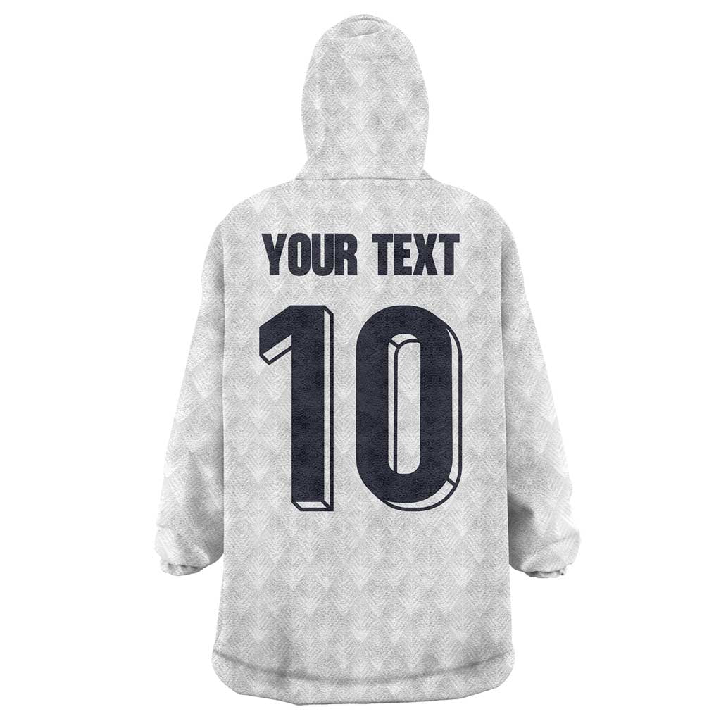 Custom Finland National Football Wearable Blanket Hoodie Pine Trees with Diamond Shapes - Wonder Print Shop