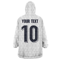 Custom Finland National Football Wearable Blanket Hoodie Pine Trees with Diamond Shapes - Wonder Print Shop