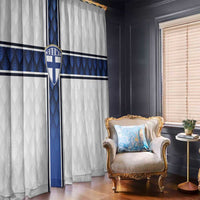 Finland National Football Window Curtain Pine Trees with Diamond Shapes - Wonder Print Shop