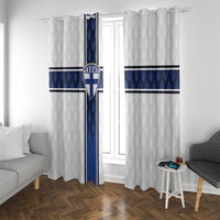 Finland National Football Window Curtain Pine Trees with Diamond Shapes - Wonder Print Shop