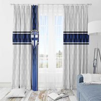 Finland National Football Window Curtain Pine Trees with Diamond Shapes - Wonder Print Shop