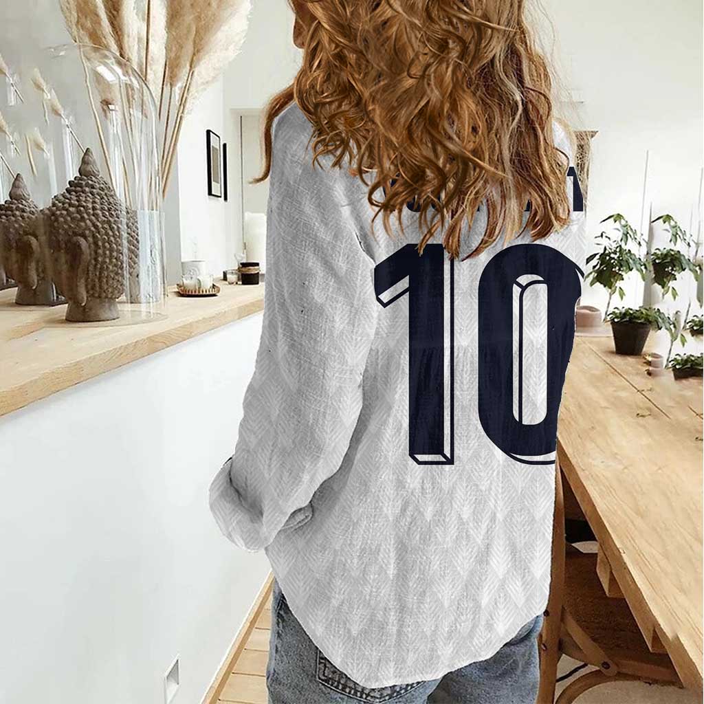 Custom Finland National Football Women Casual Shirt Pine Trees with Diamond Shapes - Wonder Print Shop