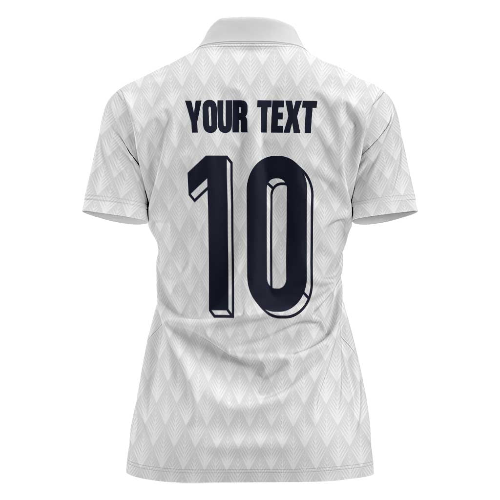 Custom Finland National Football Women Polo Shirt Pine Trees with Diamond Shapes - Wonder Print Shop