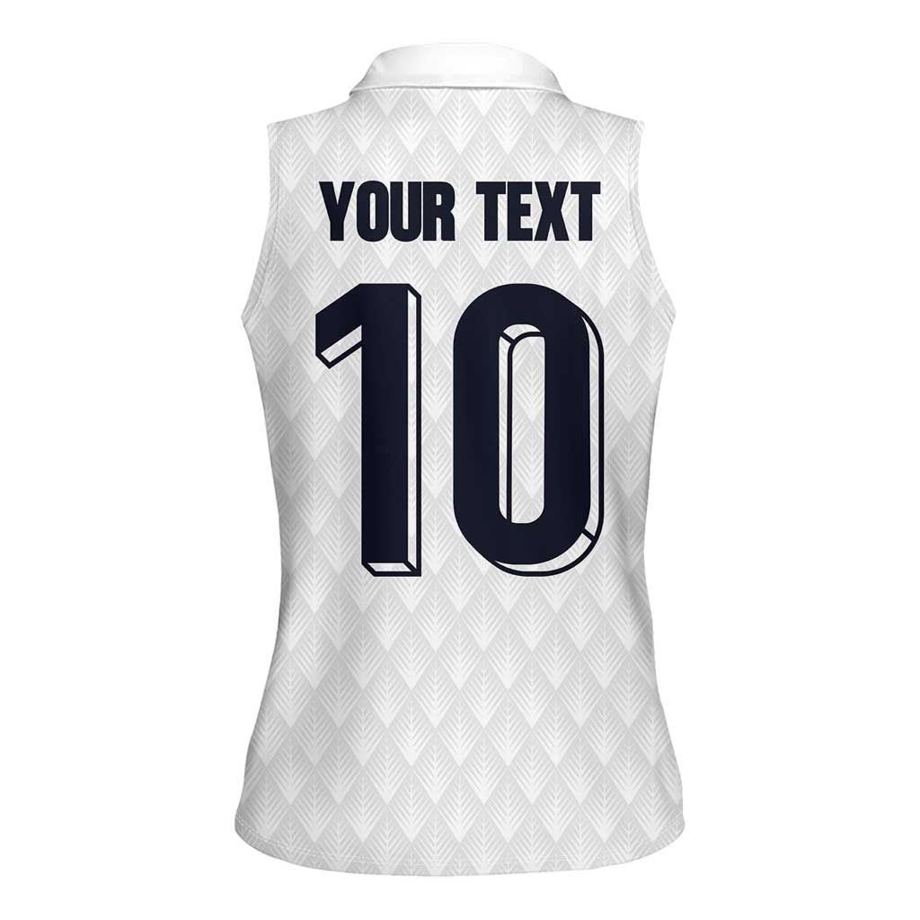 Custom Finland National Football Women Sleeveless Polo Shirt Pine Trees with Diamond Shapes - Wonder Print Shop