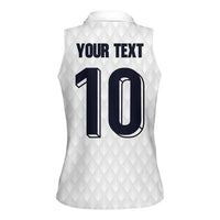 Custom Finland National Football Women Sleeveless Polo Shirt Pine Trees with Diamond Shapes - Wonder Print Shop