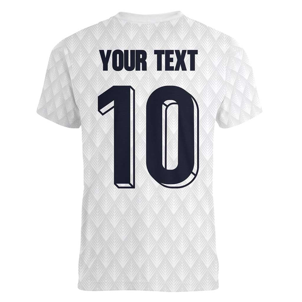 Custom Finland National Football Women V-Neck T-Shirt Pine Trees with Diamond Shapes - Wonder Print Shop