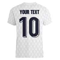 Custom Finland National Football Women V-Neck T-Shirt Pine Trees with Diamond Shapes - Wonder Print Shop