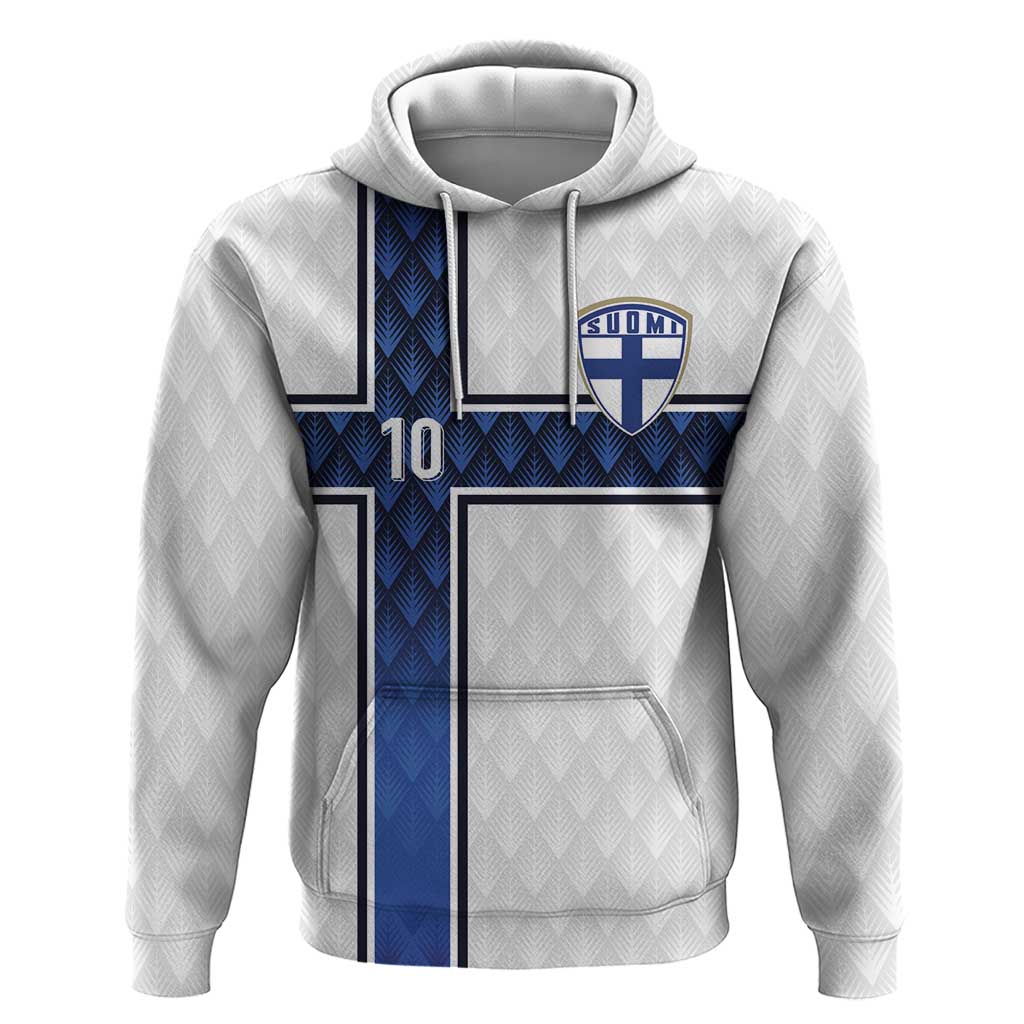 Custom Finland National Football Zip Hoodie Pine Trees with Diamond Shapes - Wonder Print Shop