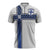 Custom Finland National Football Zipper Polo Shirt Pine Trees with Diamond Shapes - Wonder Print Shop