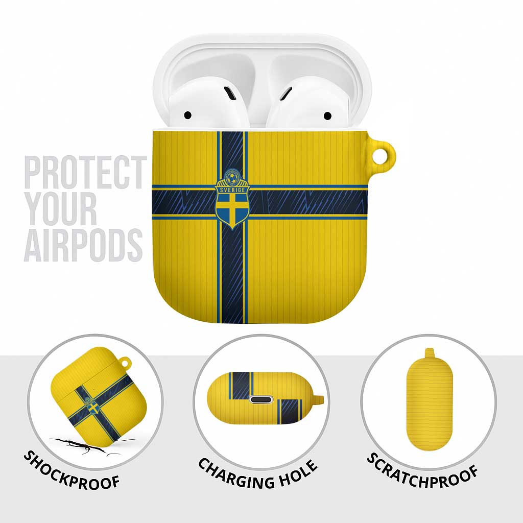 Sweden National Football AirPods Case Glory The Blue and Yellow - Wonder Print Shop