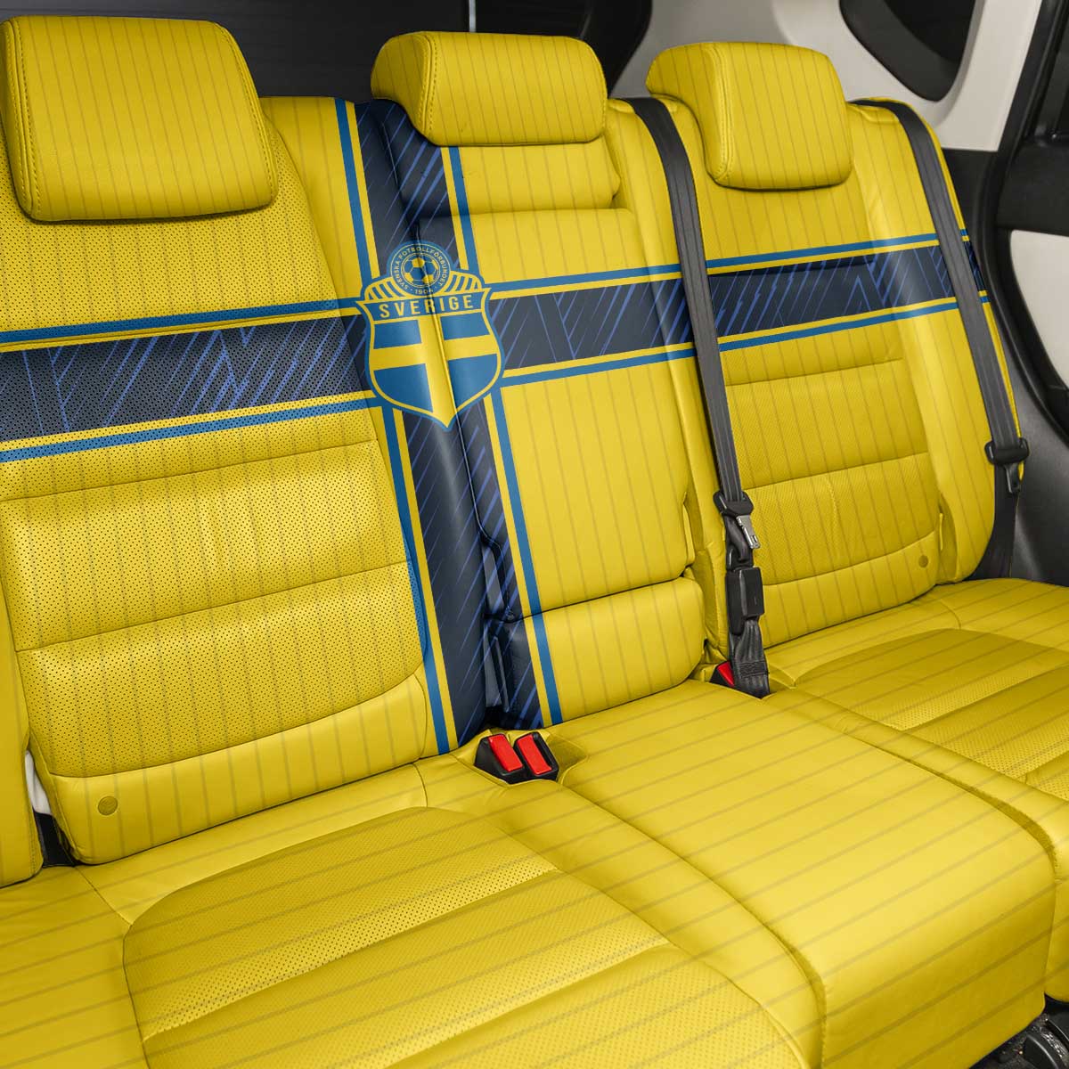 Sweden National Football Back Car Seat Cover Glory The Blue and Yellow - Wonder Print Shop