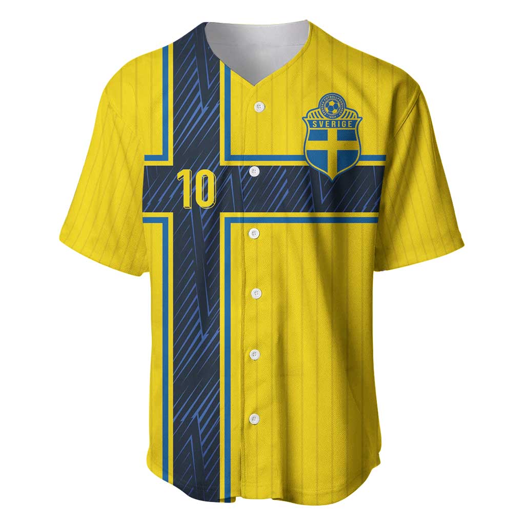 Custom Sweden National Football Baseball Jersey Glory The Blue and Yellow - Wonder Print Shop