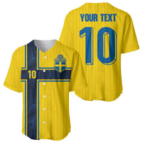 Custom Sweden National Football Baseball Jersey Glory The Blue and Yellow - Wonder Print Shop