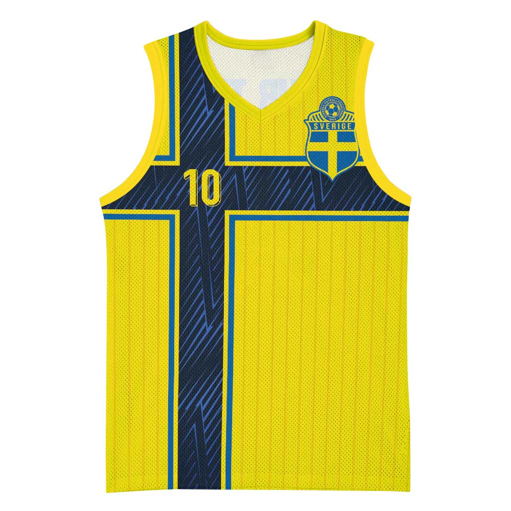 Custom Sweden National Football Basketball Jersey Glory The Blue and Yellow - Wonder Print Shop