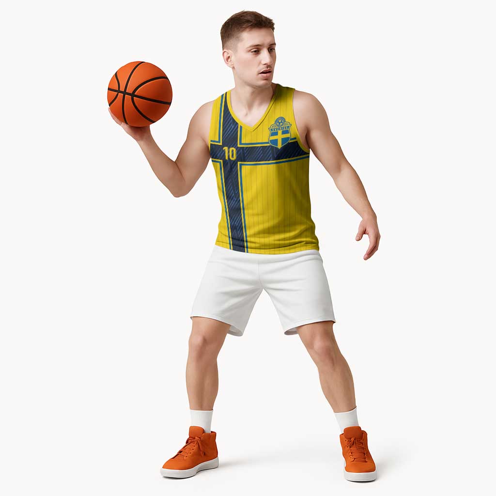 Custom Sweden National Football Basketball Jersey Glory The Blue and Yellow - Wonder Print Shop