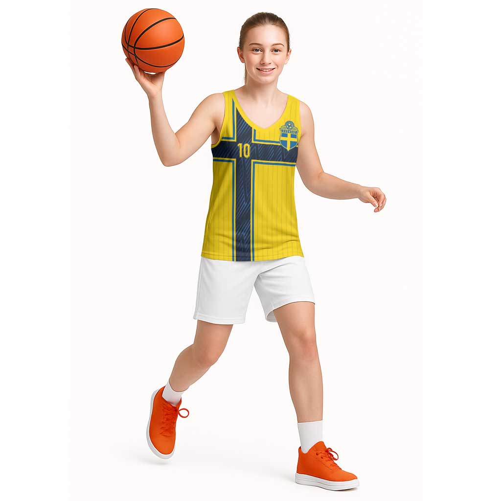 Custom Sweden National Football Basketball Jersey Glory The Blue and Yellow - Wonder Print Shop
