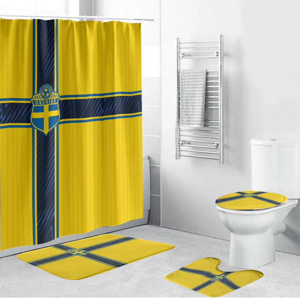 Sweden National Football Bathroom Set Glory The Blue and Yellow - Wonder Print Shop