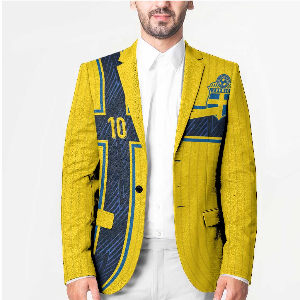 Custom Sweden National Football Blazer Glory The Blue and Yellow - Wonder Print Shop
